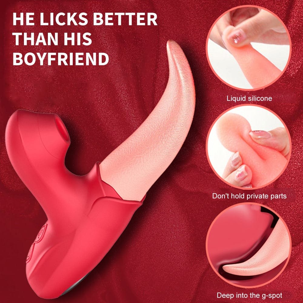 Red tongue licking clit vibrator, photo 2