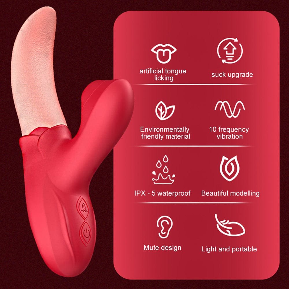Red tongue licking clit vibrator, photo 3