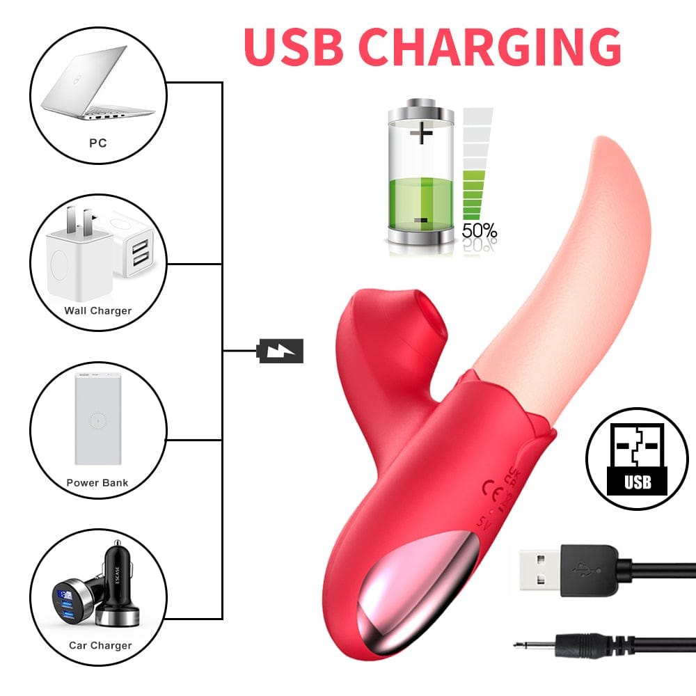 Red tongue licking clit vibrator, photo 5