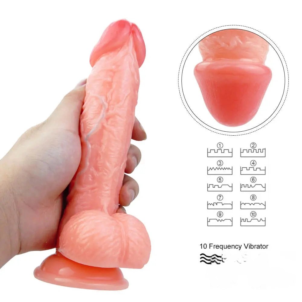 Flesh realistic vibrating dildo, photo 1