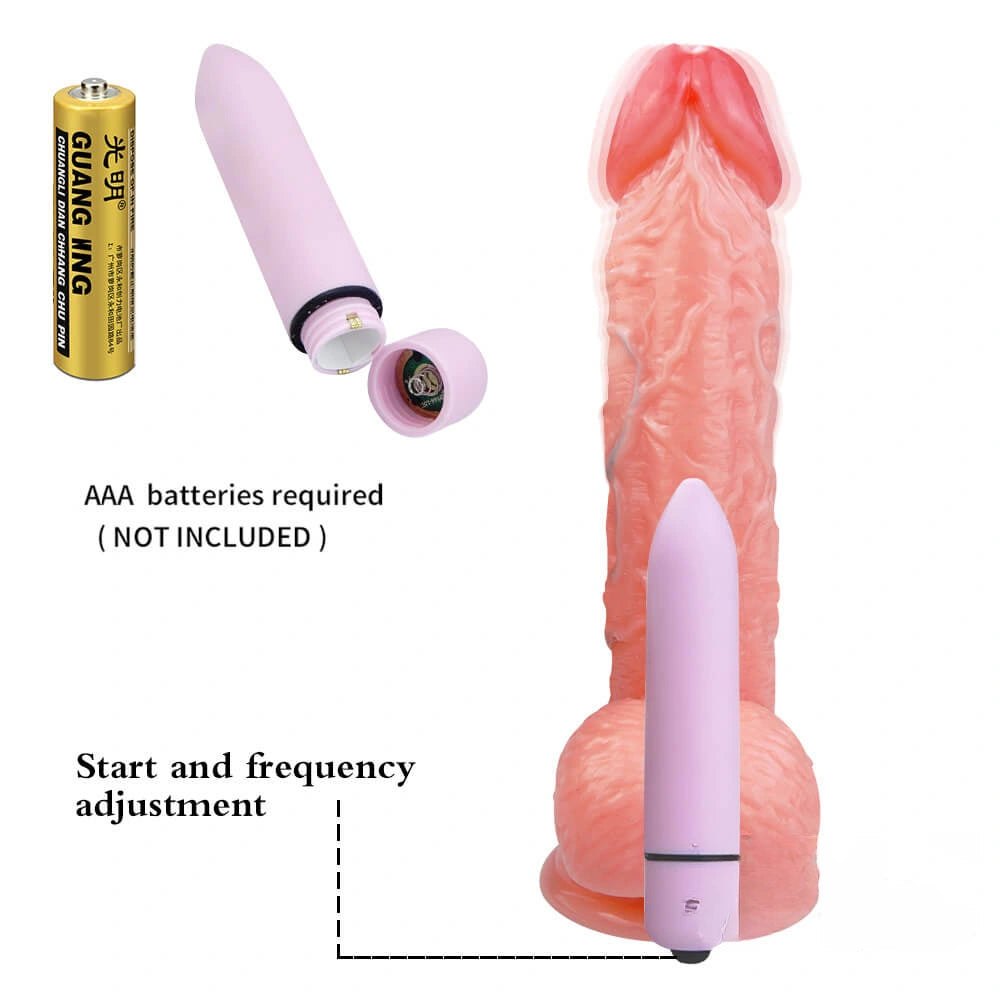 Flesh realistic vibrating dildo, photo 4