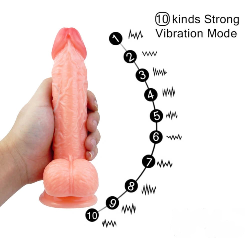 Flesh realistic vibrating dildo, photo 6