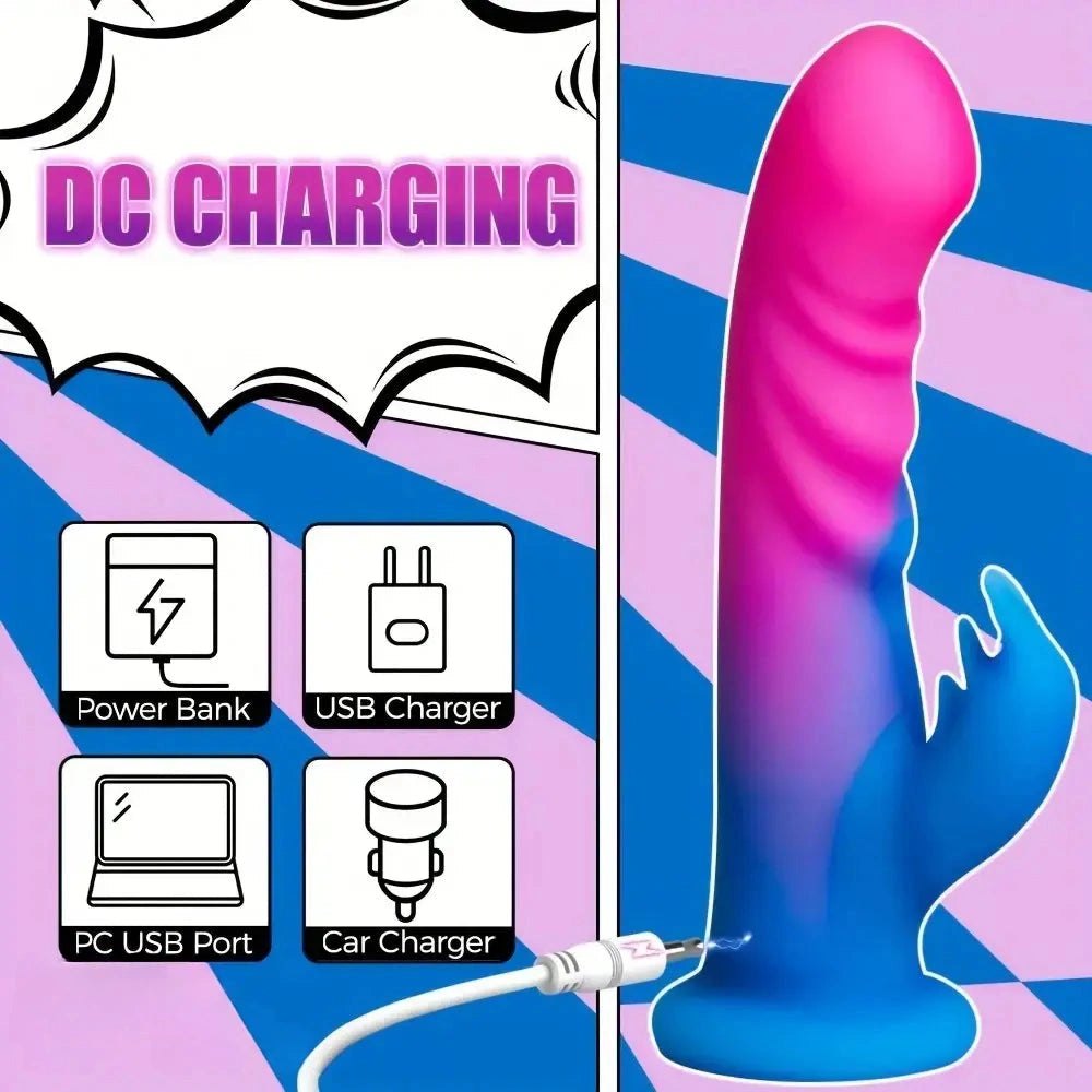 Mixed tone vibrating thrusting dildo, photo 3