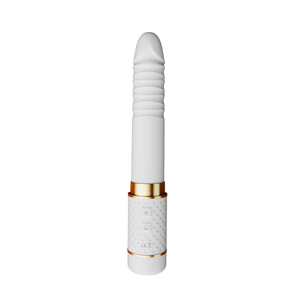 White vibrating warming clit stimulator toy