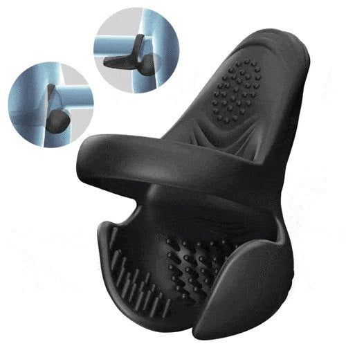 Black textured silicone vibrating cock ring, photo 1