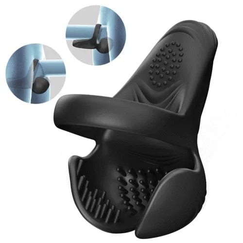 Black textured silicone vibrating cock ring, photo 3