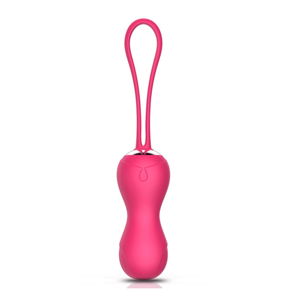 Silicone bullet egg vibrator with looped retrieval tail, photo 1
