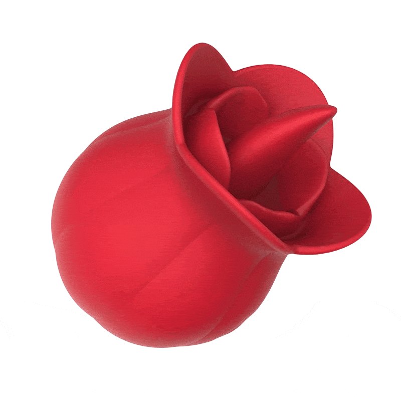 Red rose-shaped tongue-licking vibrator