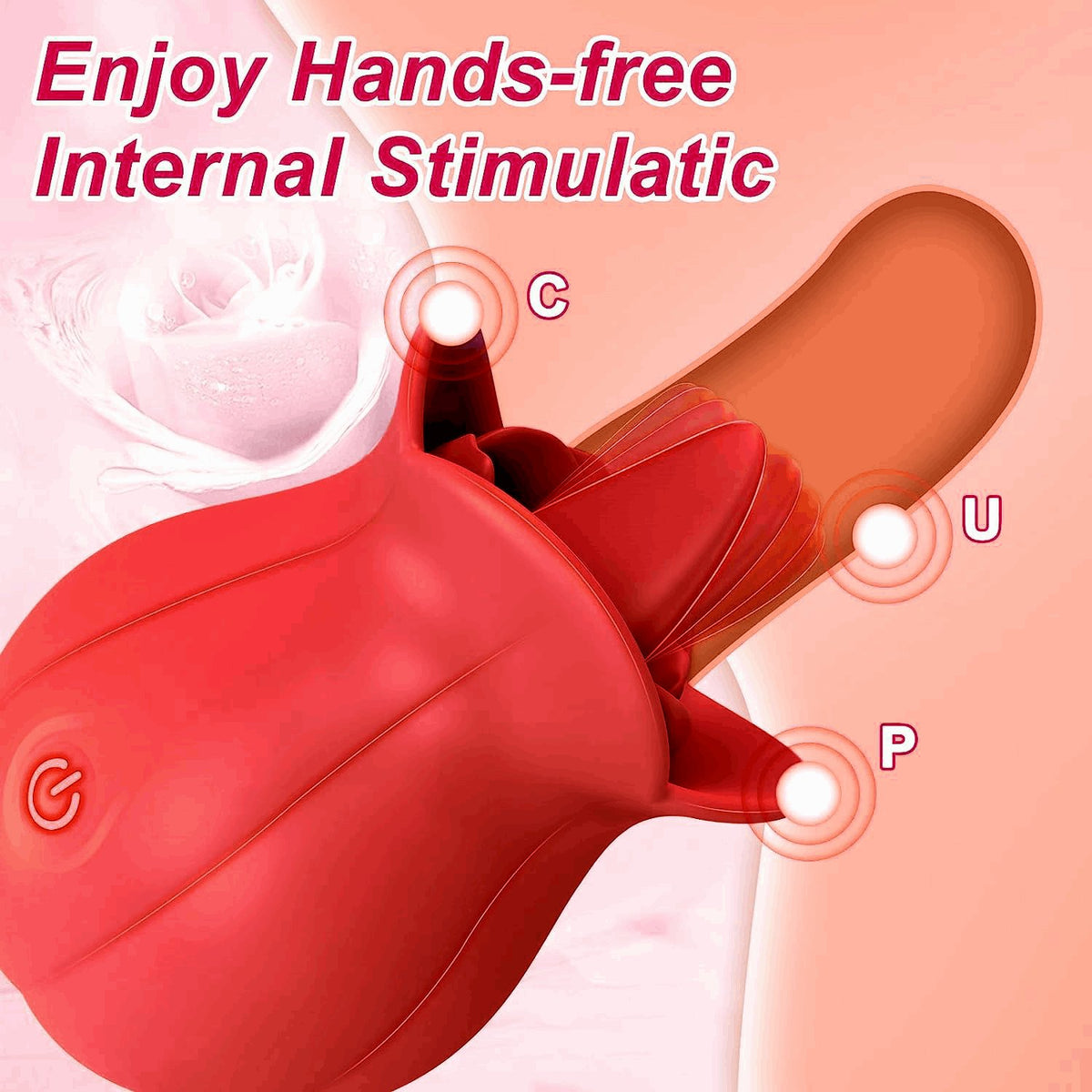 Rose-shaped tongue-licking vibrator, photo 2