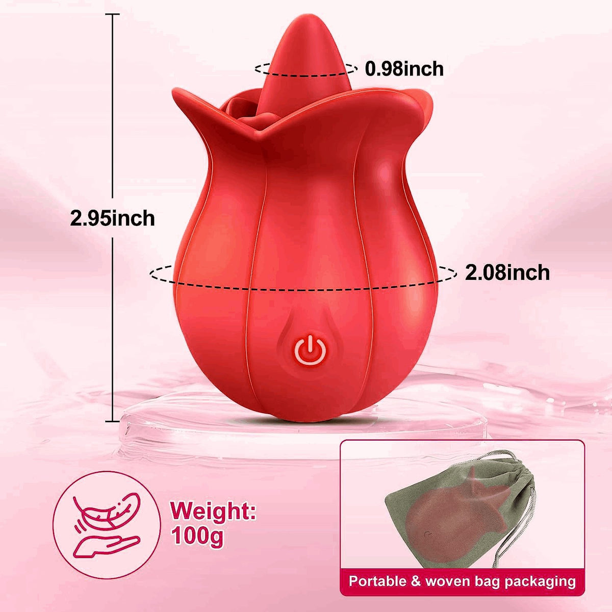 Rose-shaped tongue-licking vibrator, photo 5