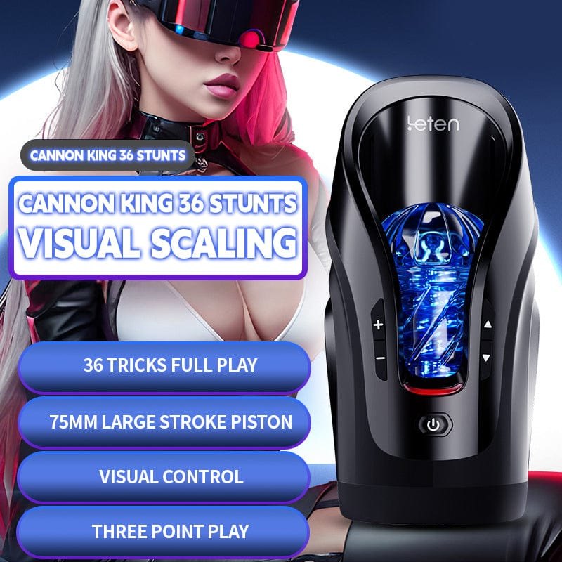 Black telescopic thrusting male masturbator device, photo 5