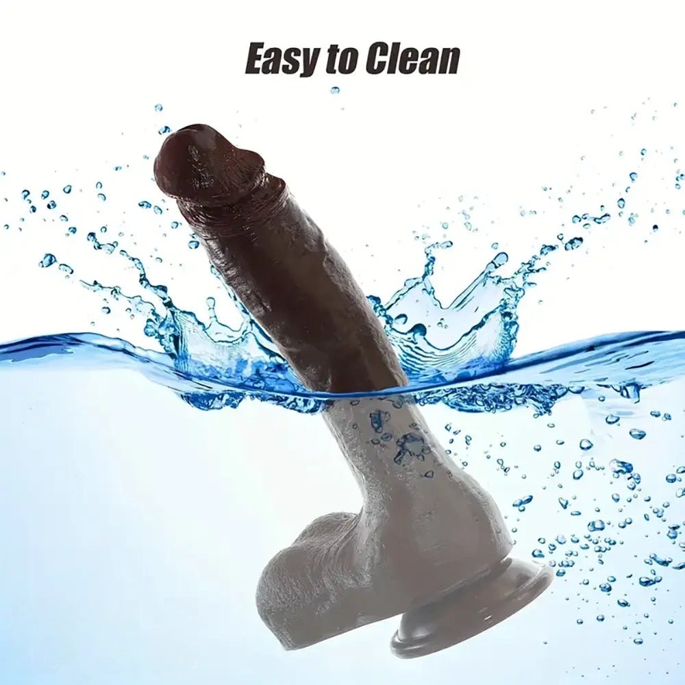 Coffee silicone realistic dildo, photo 4