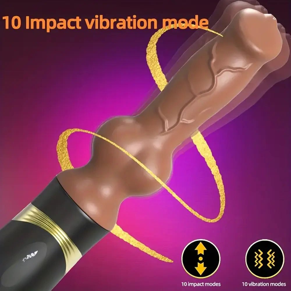 Colorful silicone vibrating thrusting dildo, photo 1