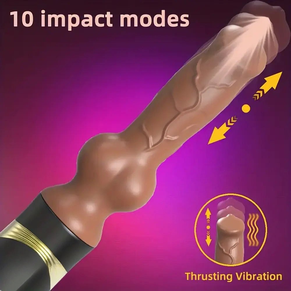 Colorful silicone vibrating thrusting dildo, photo 2