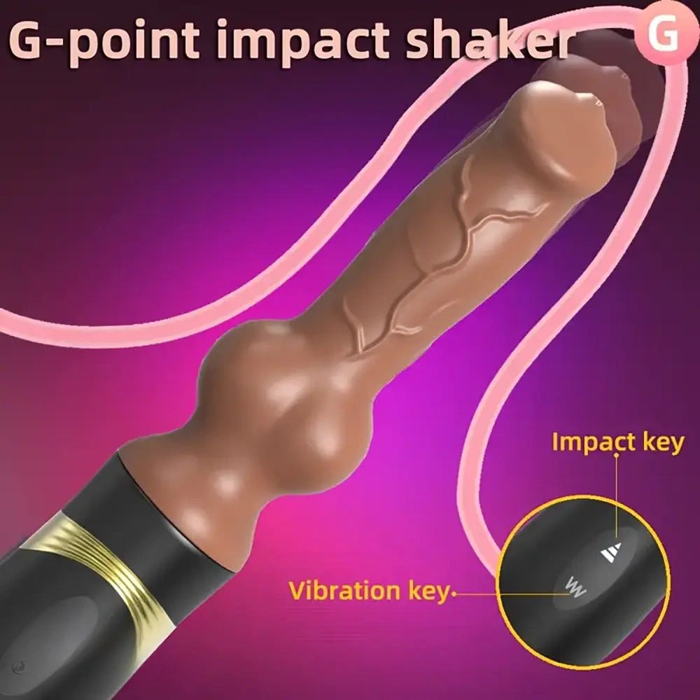 Colorful silicone vibrating thrusting dildo, photo 3