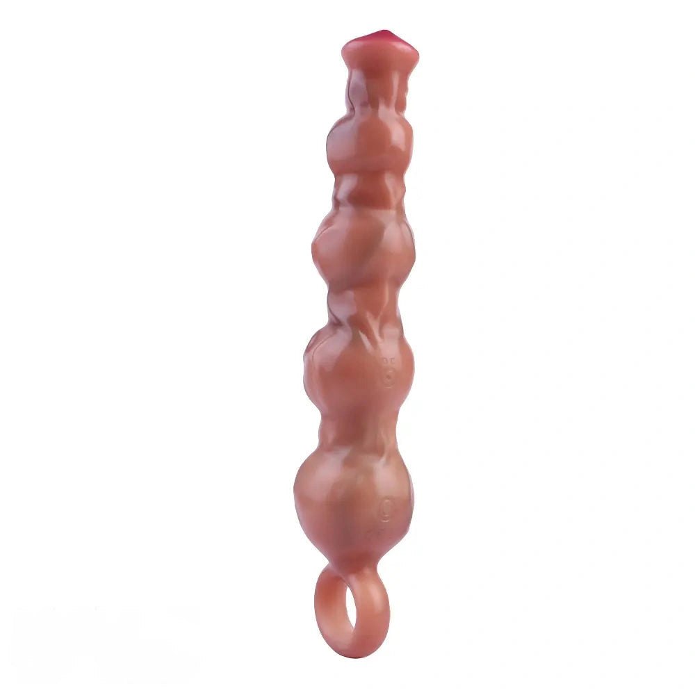 Flesh silicone pull bead dildo, photo 1