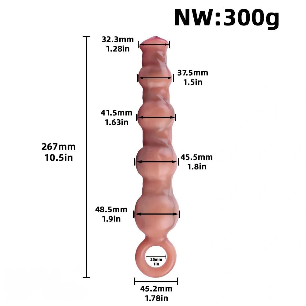 Flesh silicone pull bead dildo, photo 11