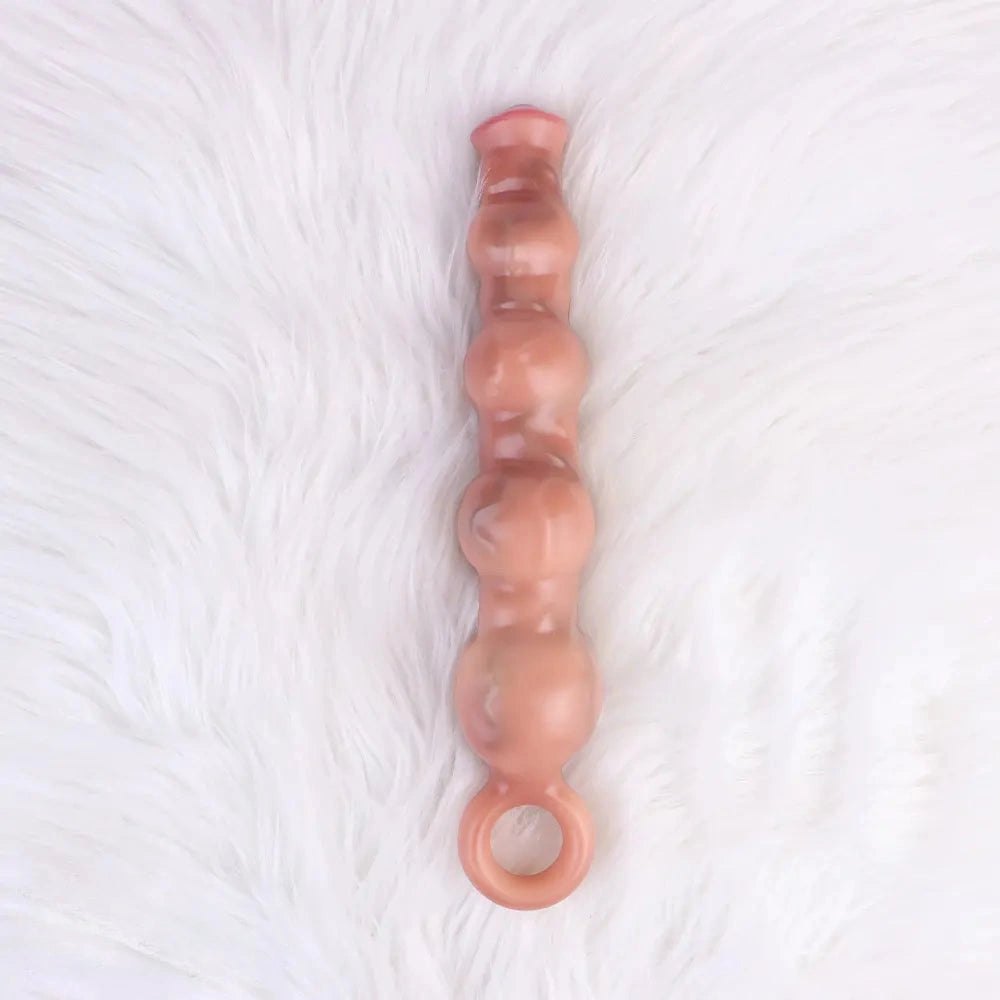 Flesh silicone pull bead dildo, photo 8