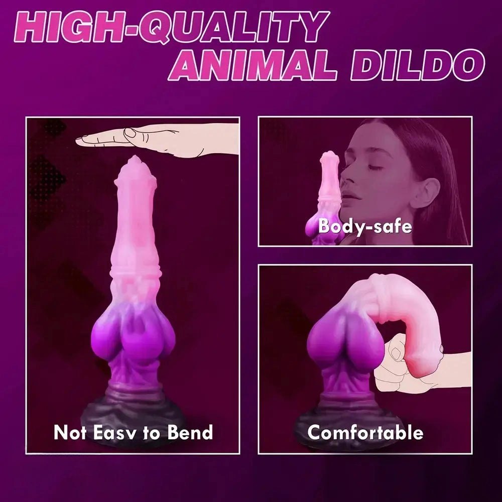Pink to purple ombre silicone knot dildo, photo 3