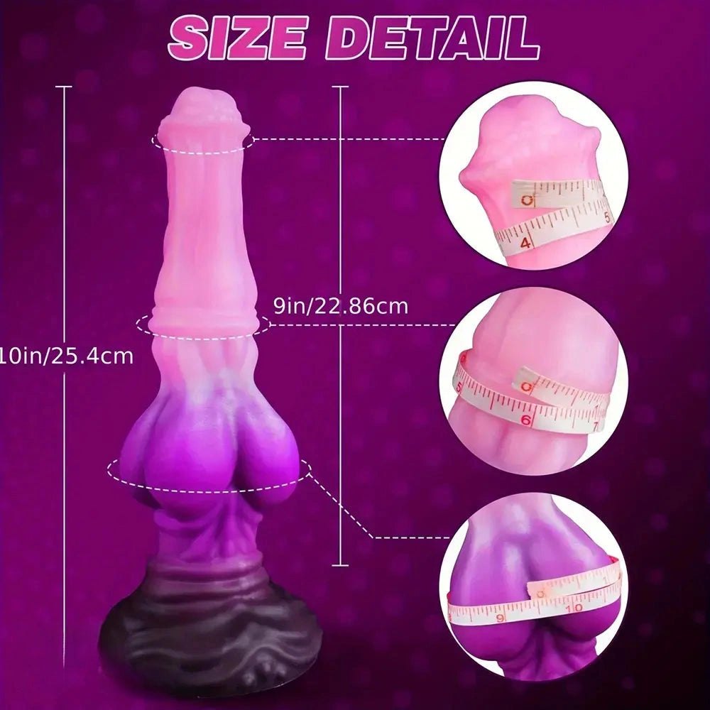 Pink to purple ombre silicone knot dildo, photo 5