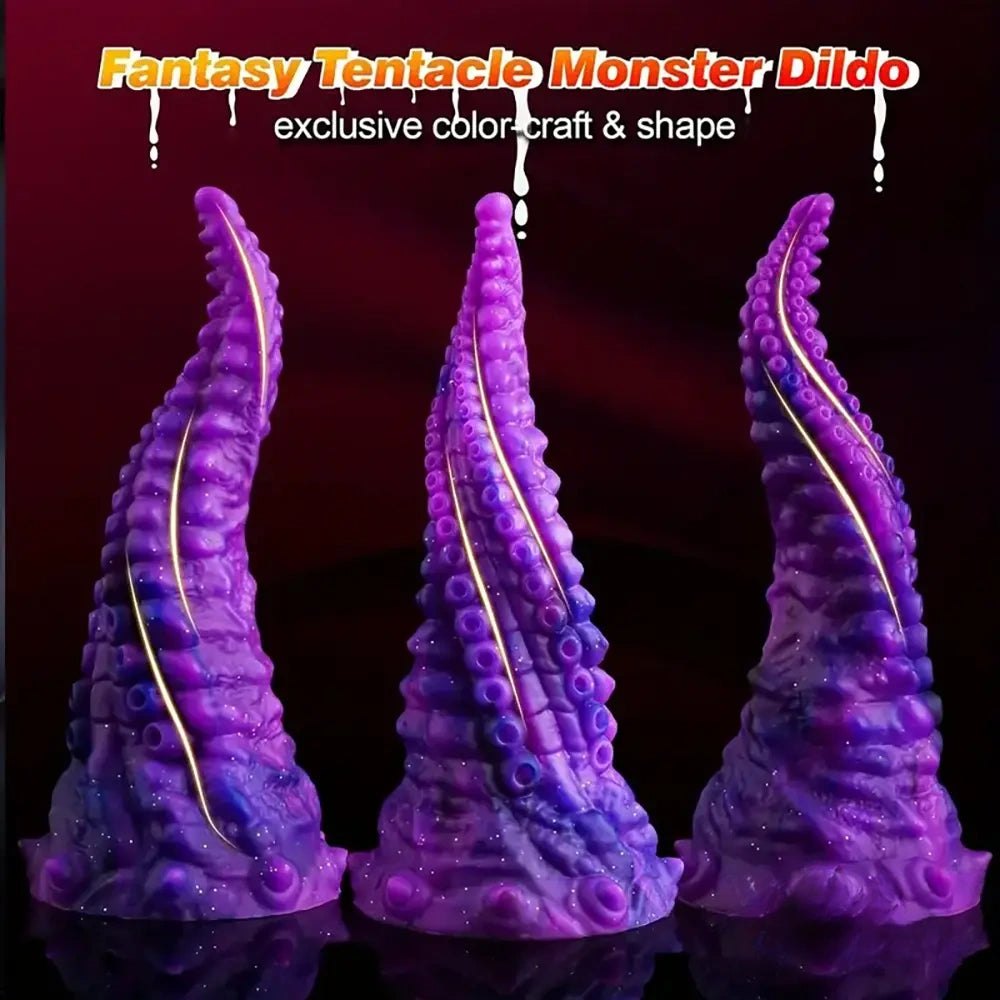 Purple and blue tentacle silicone dildo, photo 2