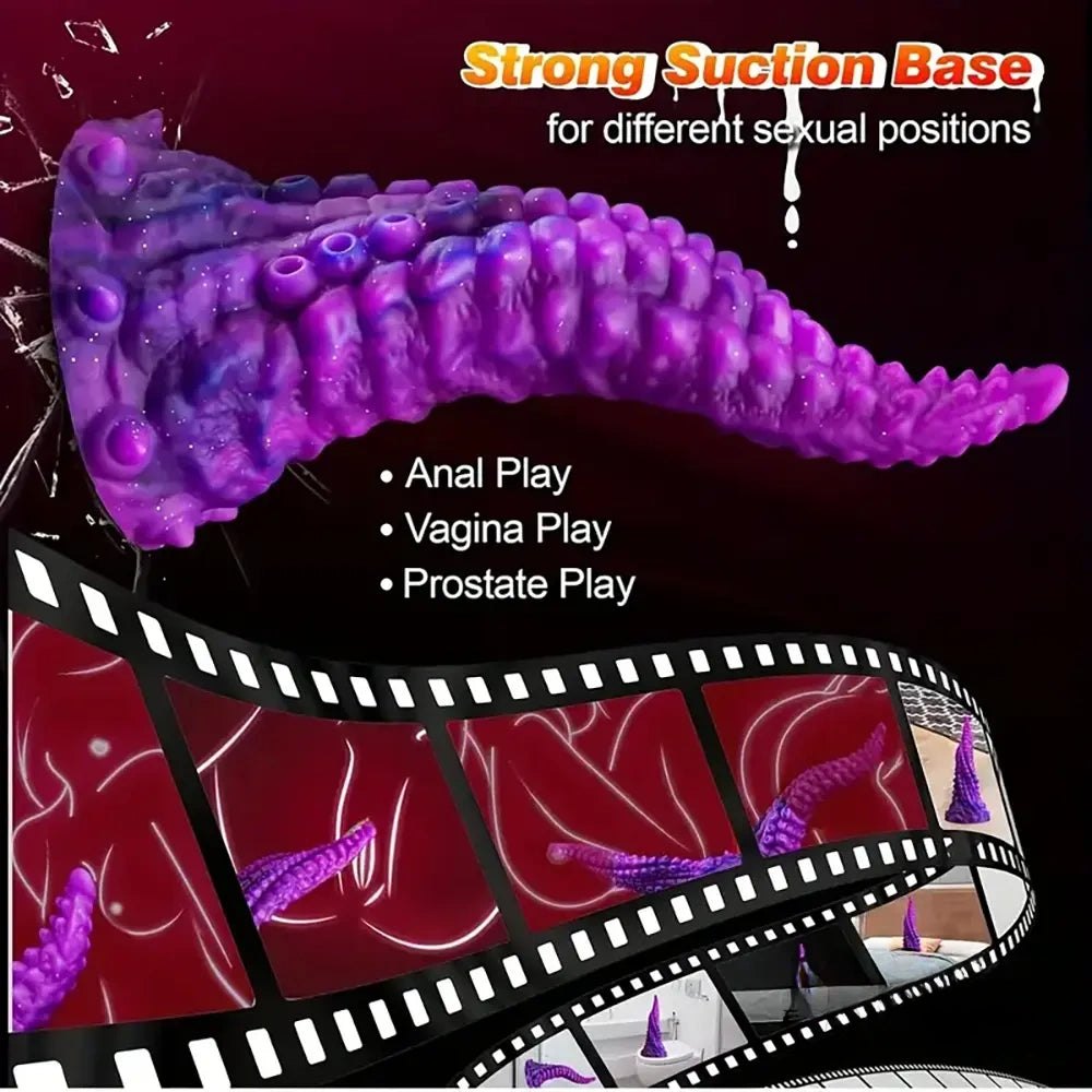 Purple and blue tentacle silicone dildo, photo 4