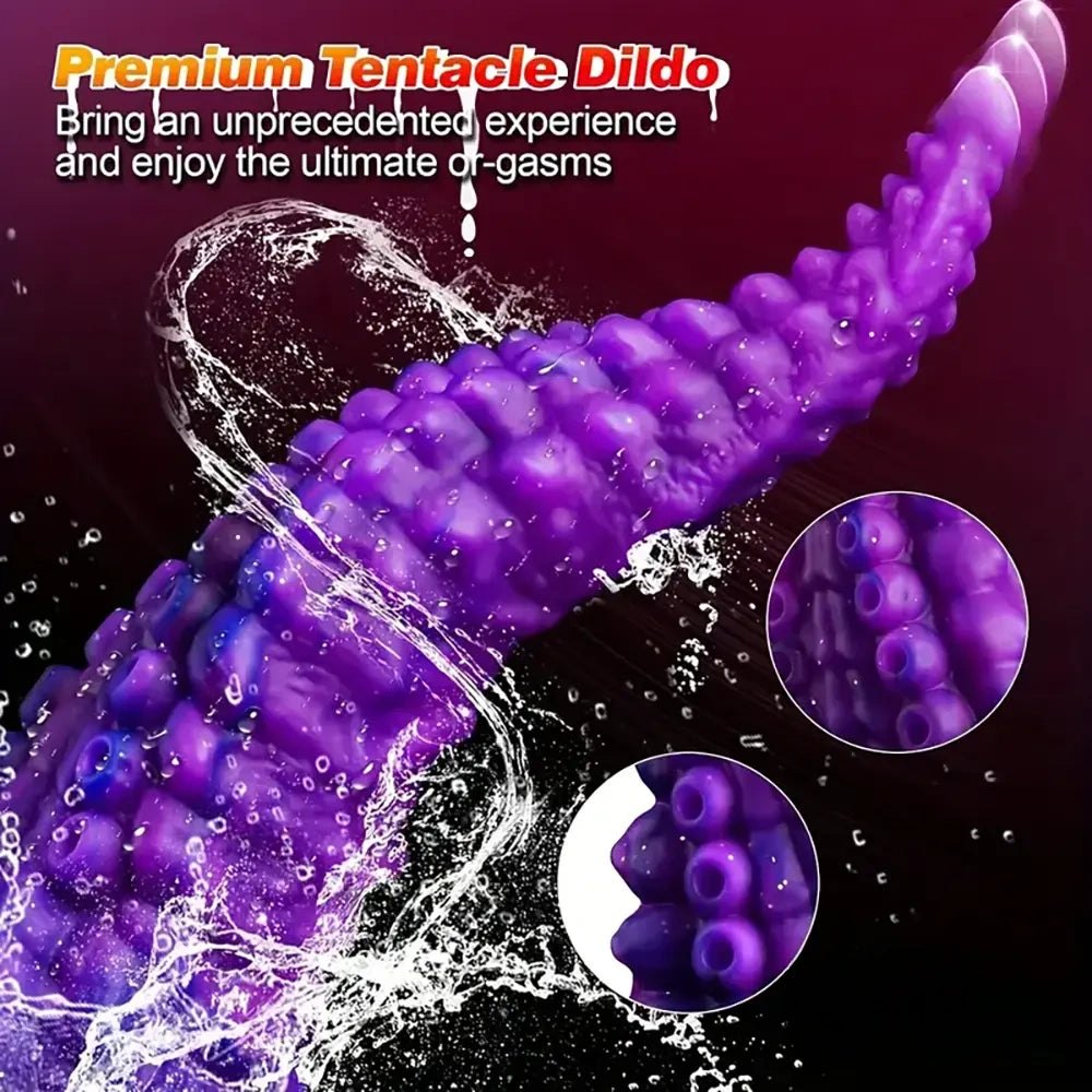 Purple and blue tentacle silicone dildo, photo 5