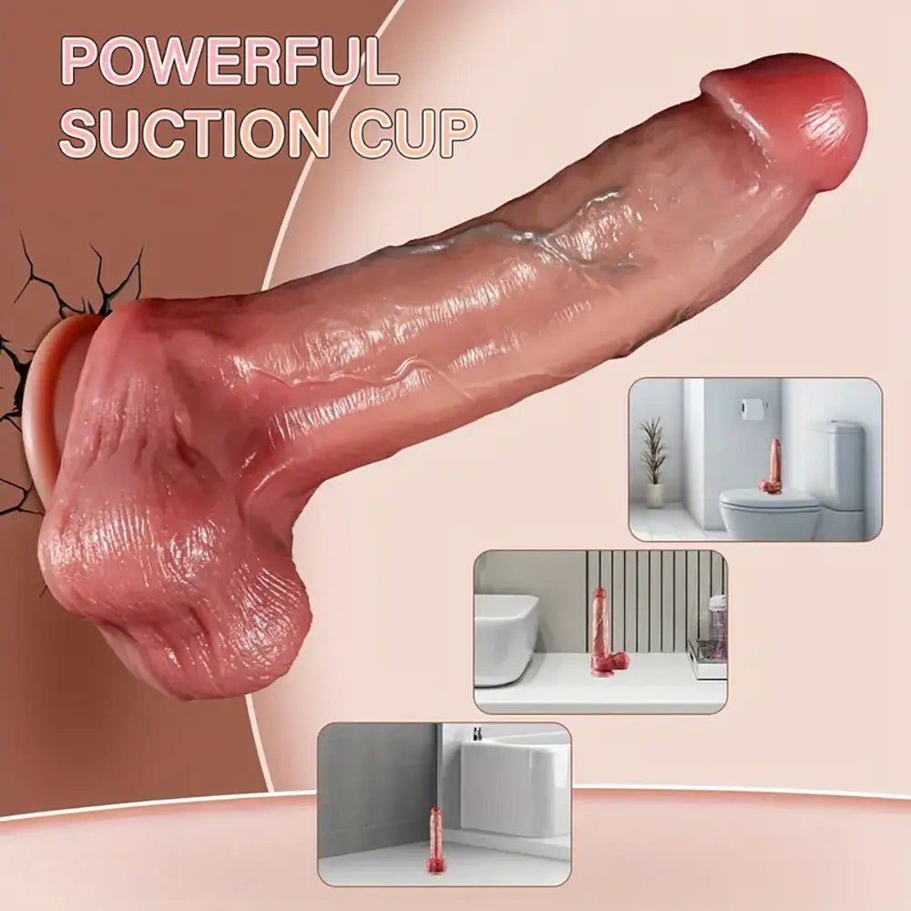 Flesh tone realistic silicone dildo, photo 1