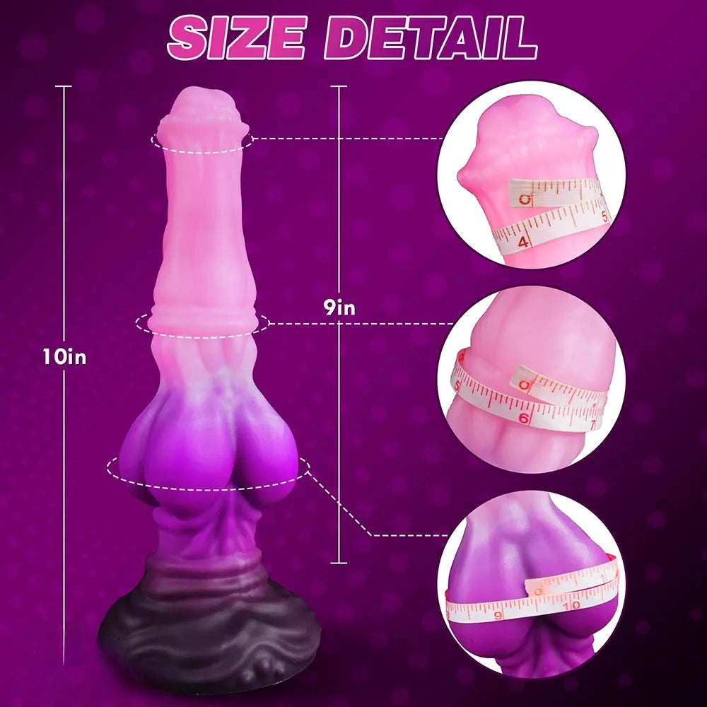 Ridged pink and purple silicone knot dildo, photo 6