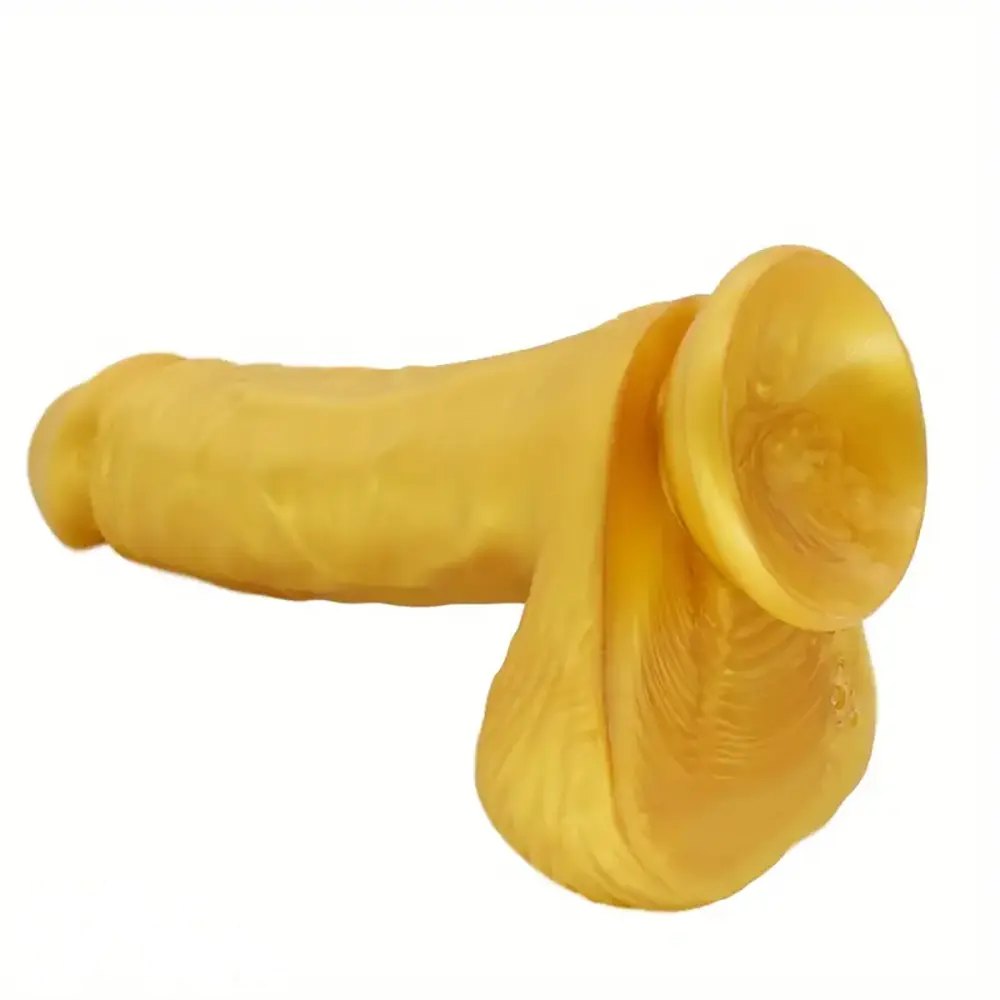 Textured silicone dildo with a flared harness-compatible base, photo 14