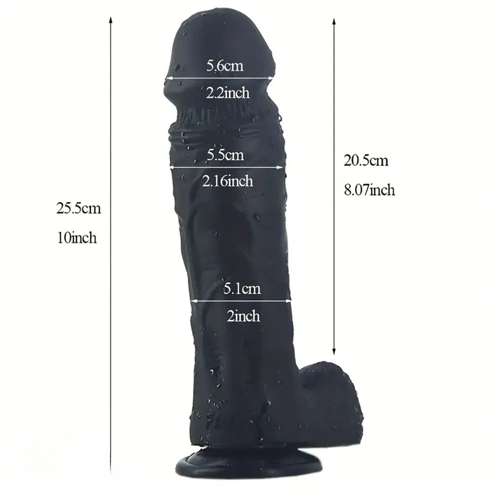 Textured silicone dildo with a flared harness-compatible base, photo 6