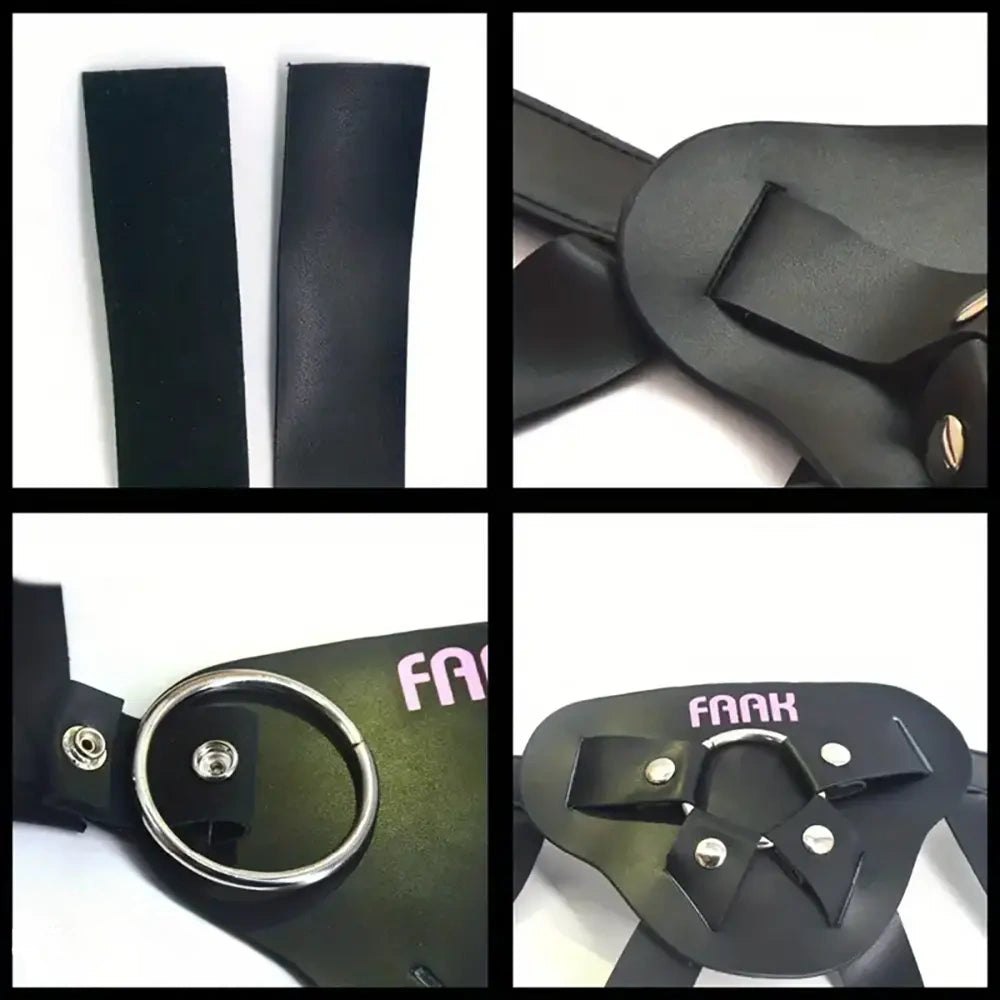 Textured silicone dildo with a flared harness-compatible base, photo 7