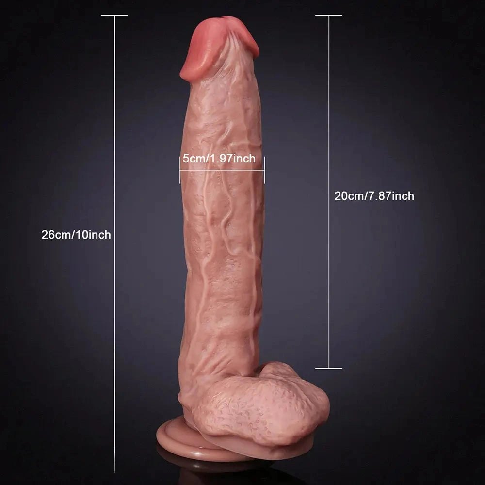 Flesh veiny realistic dildo with suction cup base