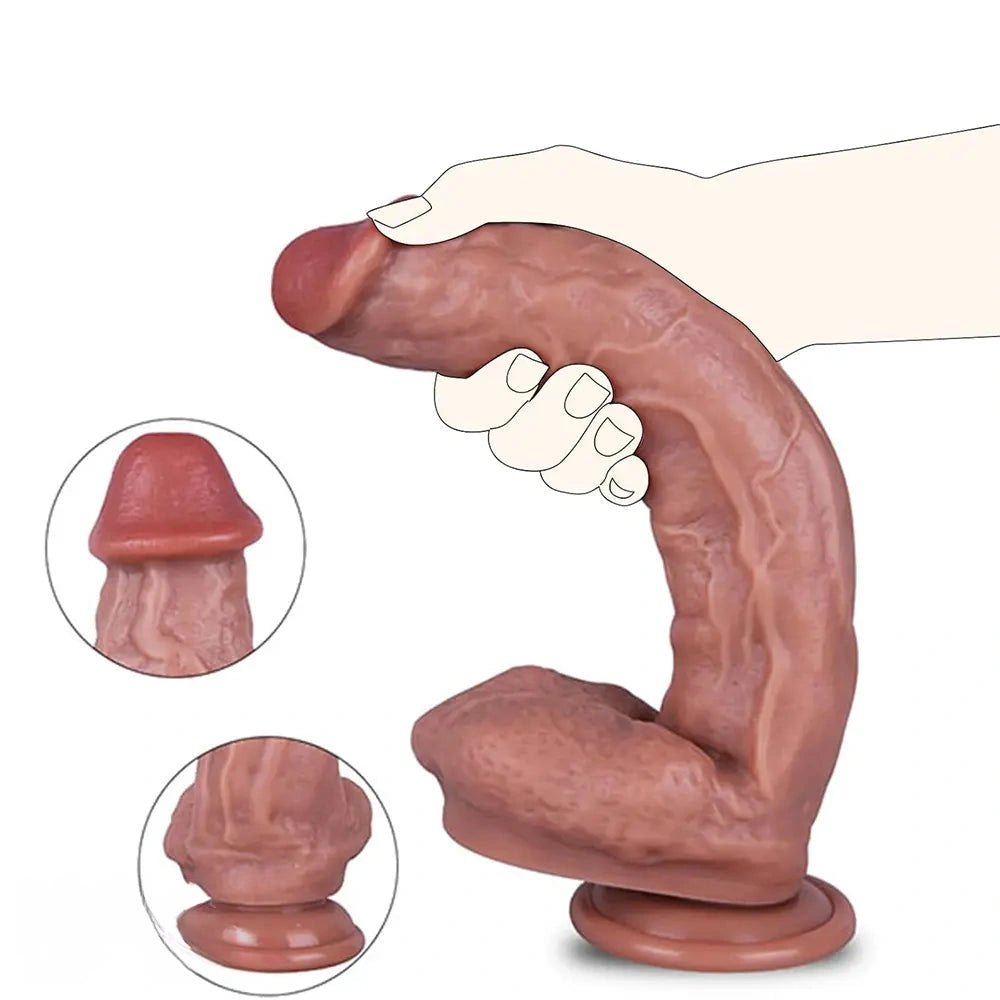 Veiny realistic dildo with suction cup base, photo 2