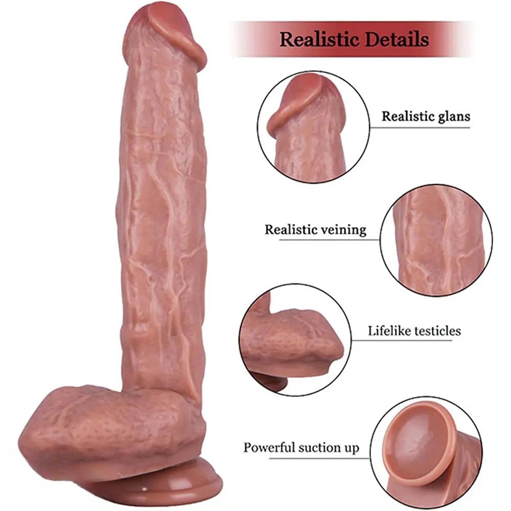 Veiny realistic dildo with suction cup base, photo 3