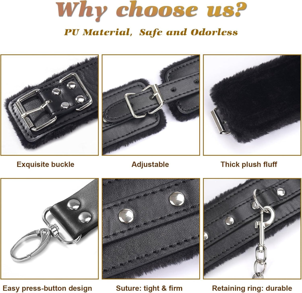 Black 11-piece BDSM bondage kit, photo 3