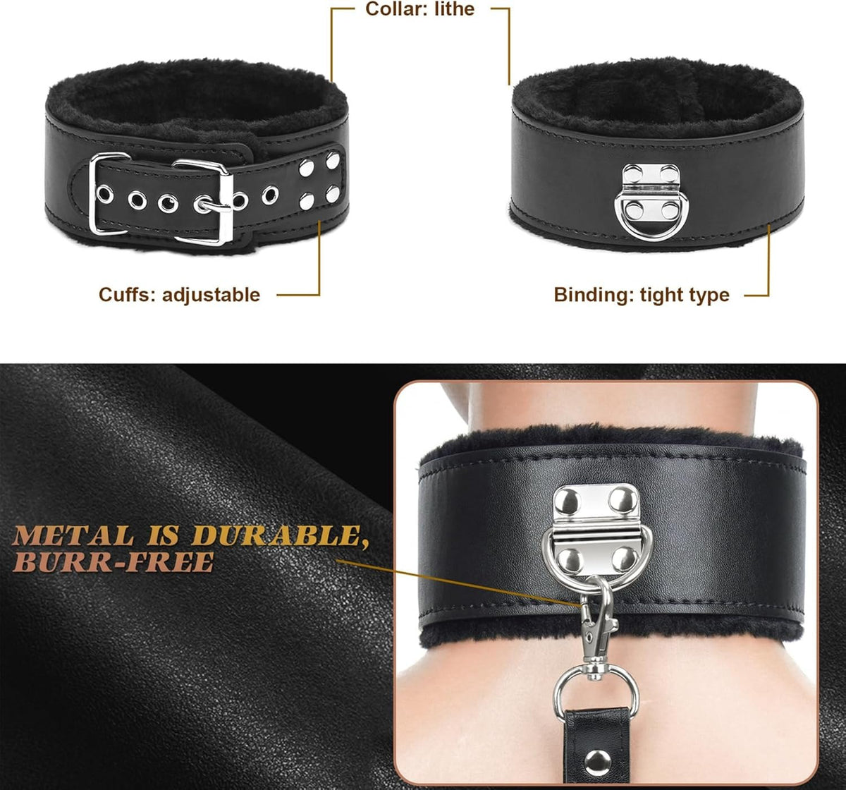 Black 11-piece BDSM bondage kit, photo 4