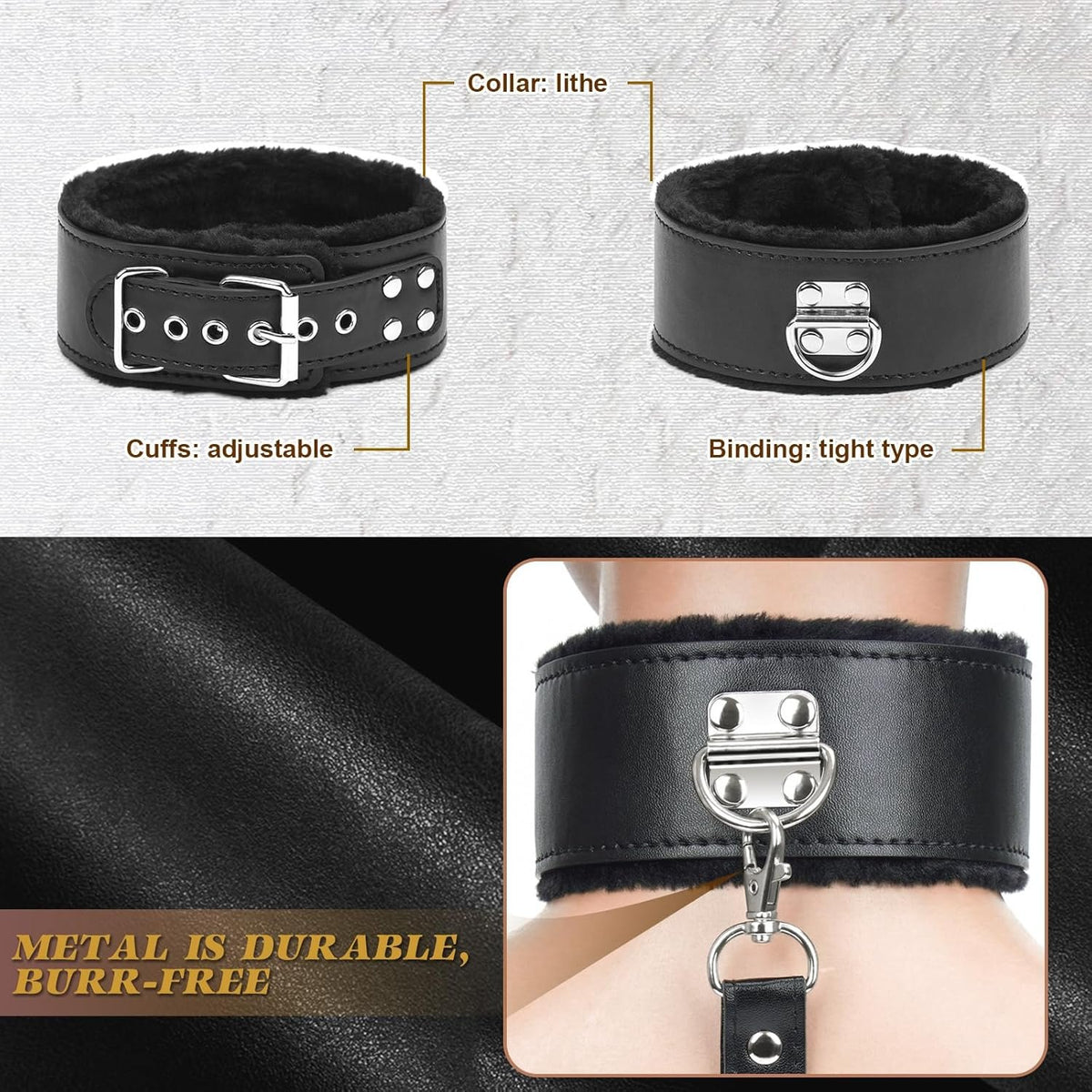 Black 11-piece BDSM bondage kit, photo 9