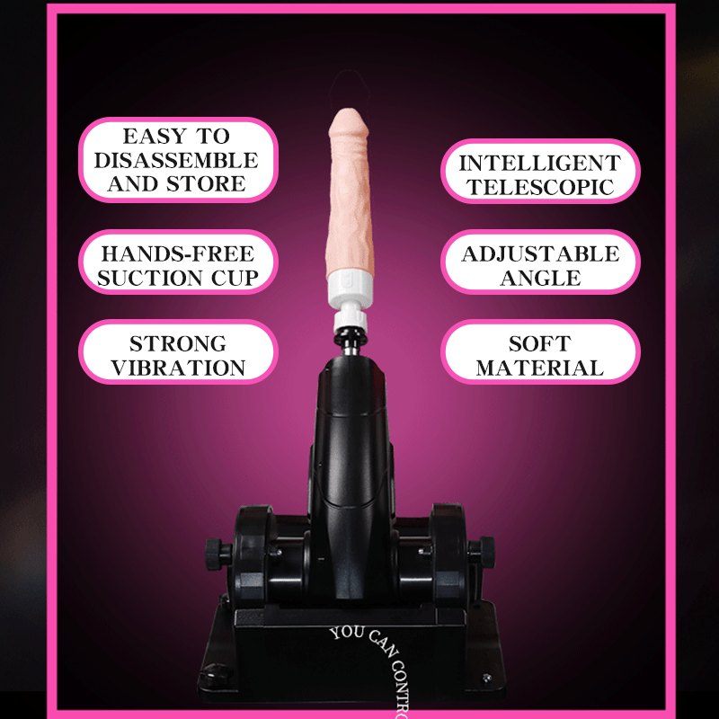 Black sex machine with padded bench and cuffs, photo 2