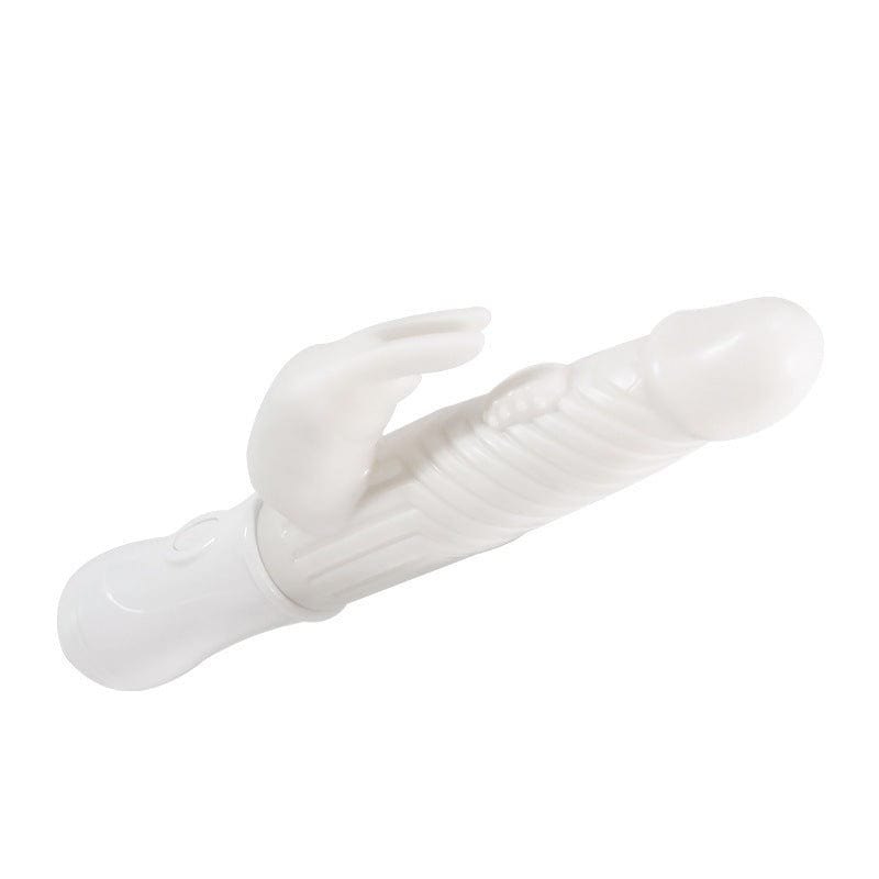 White silicone rabbit vibrator, photo 2