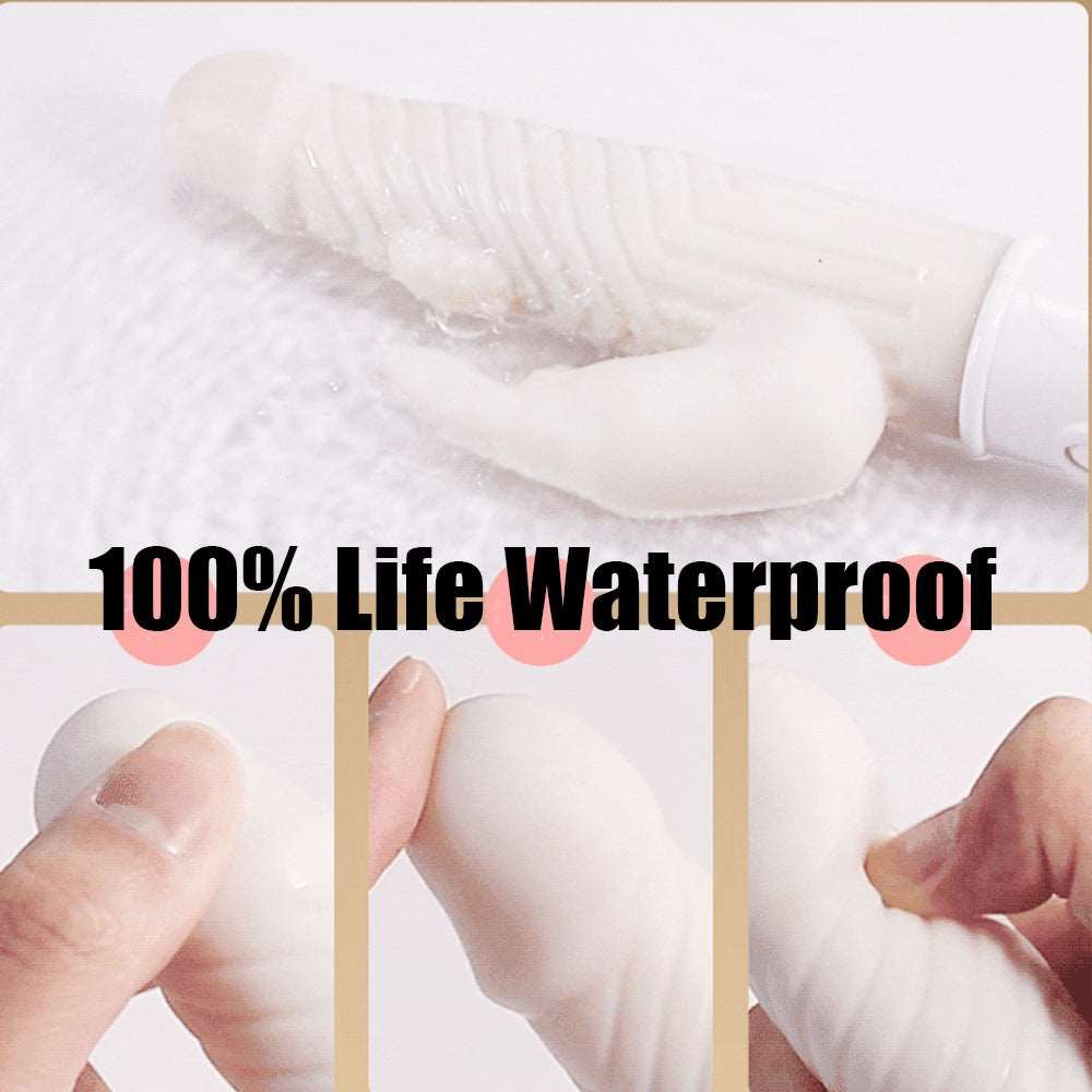 White silicone rabbit vibrator, photo 6