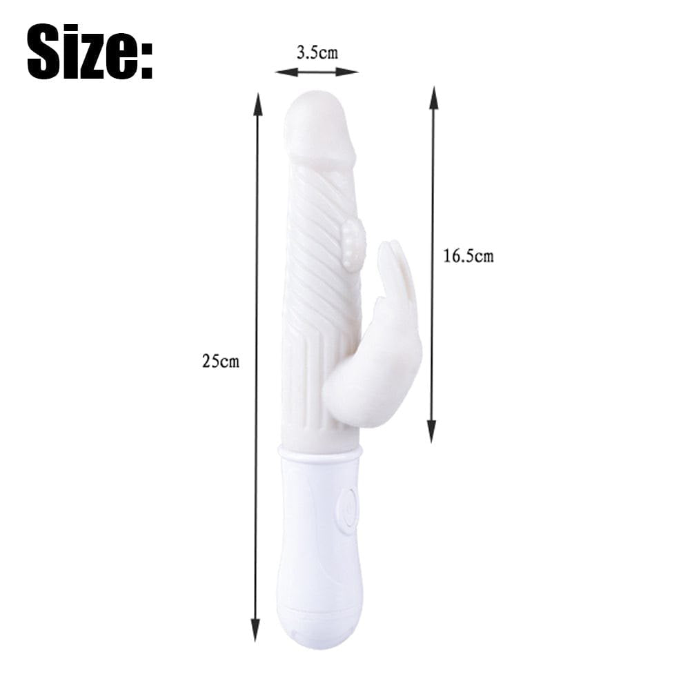 White silicone rabbit vibrator, photo 7