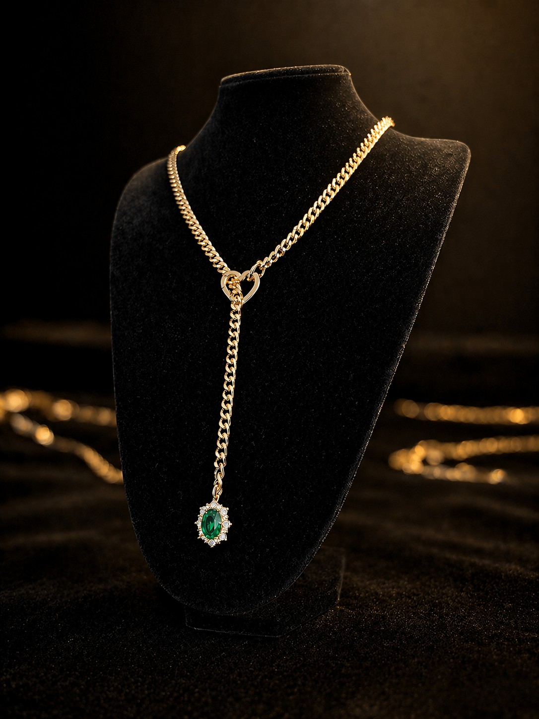 Ruby Halo Slip Chain Necklace