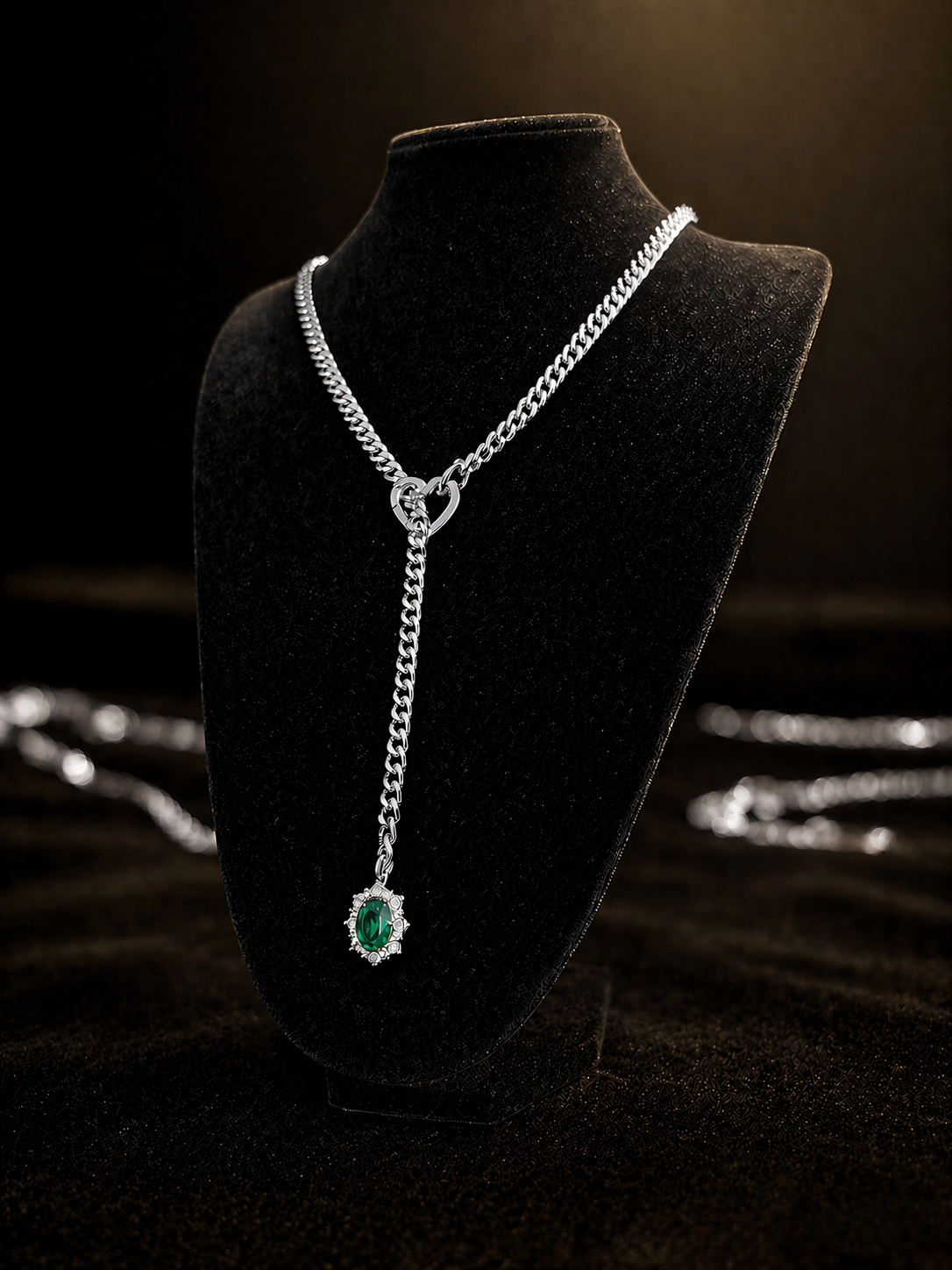 Ruby Halo Slip Chain Necklace