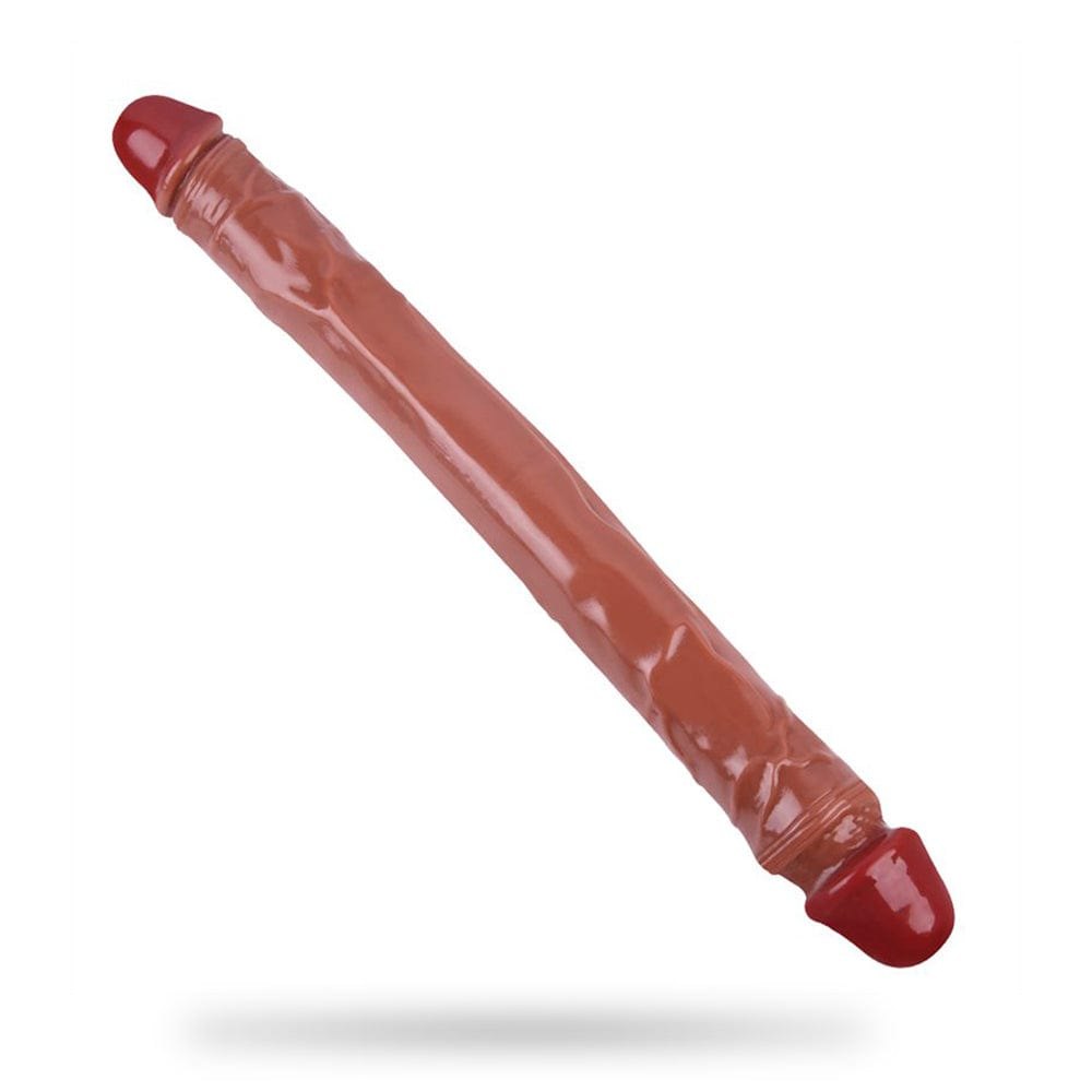 Brown double-ended silicone dildo, photo 1