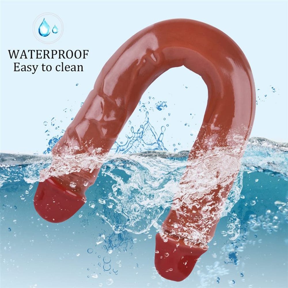 Brown double-ended silicone dildo, photo 5