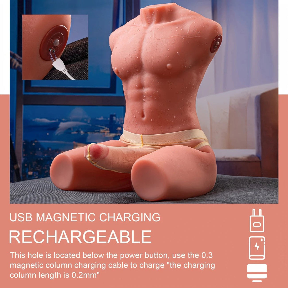 Flesh-colored male torso with thrusting dildo, photo 5