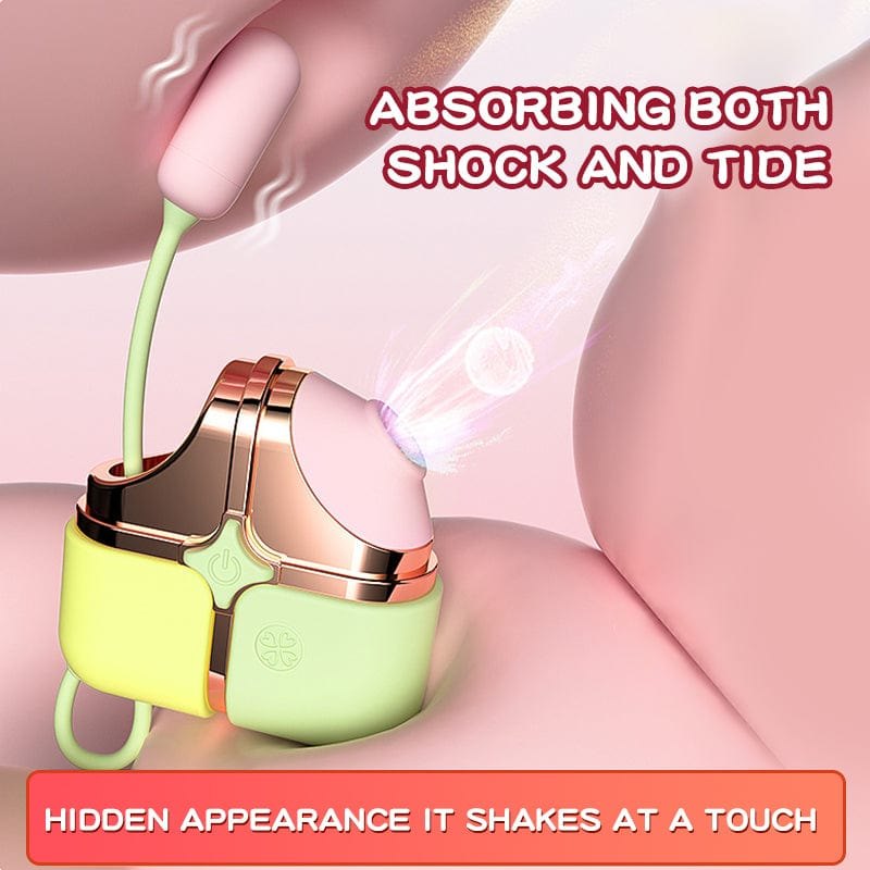Green 2-in-1 clit sucker with bullet vibrator, photo 4