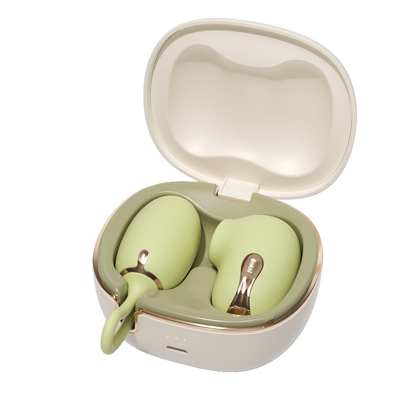 Sage green 2-in-1 clit sucker and G-spot vibrator in travel case, photo 1