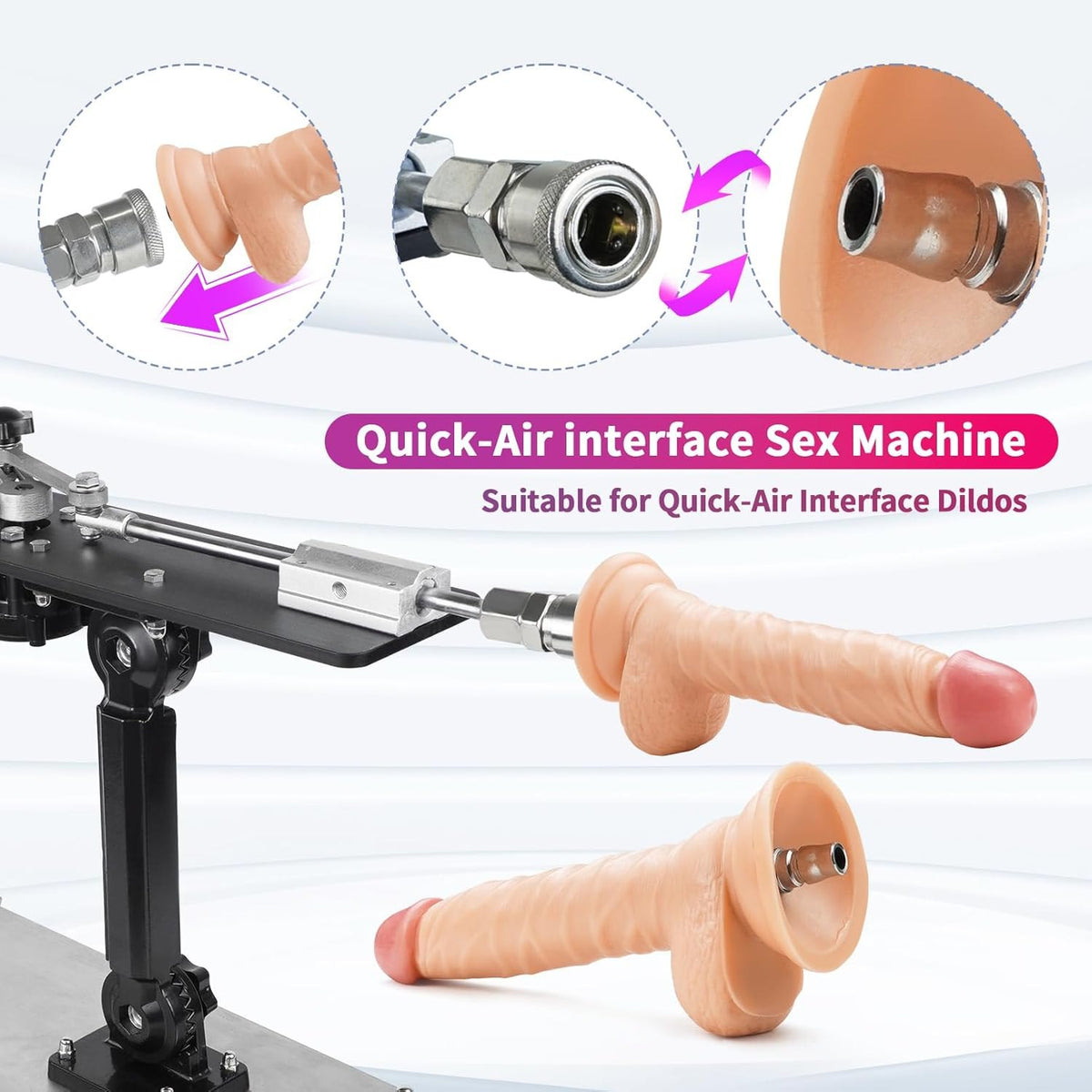 Black handheld thrusting sex machine with remote control, photo 2